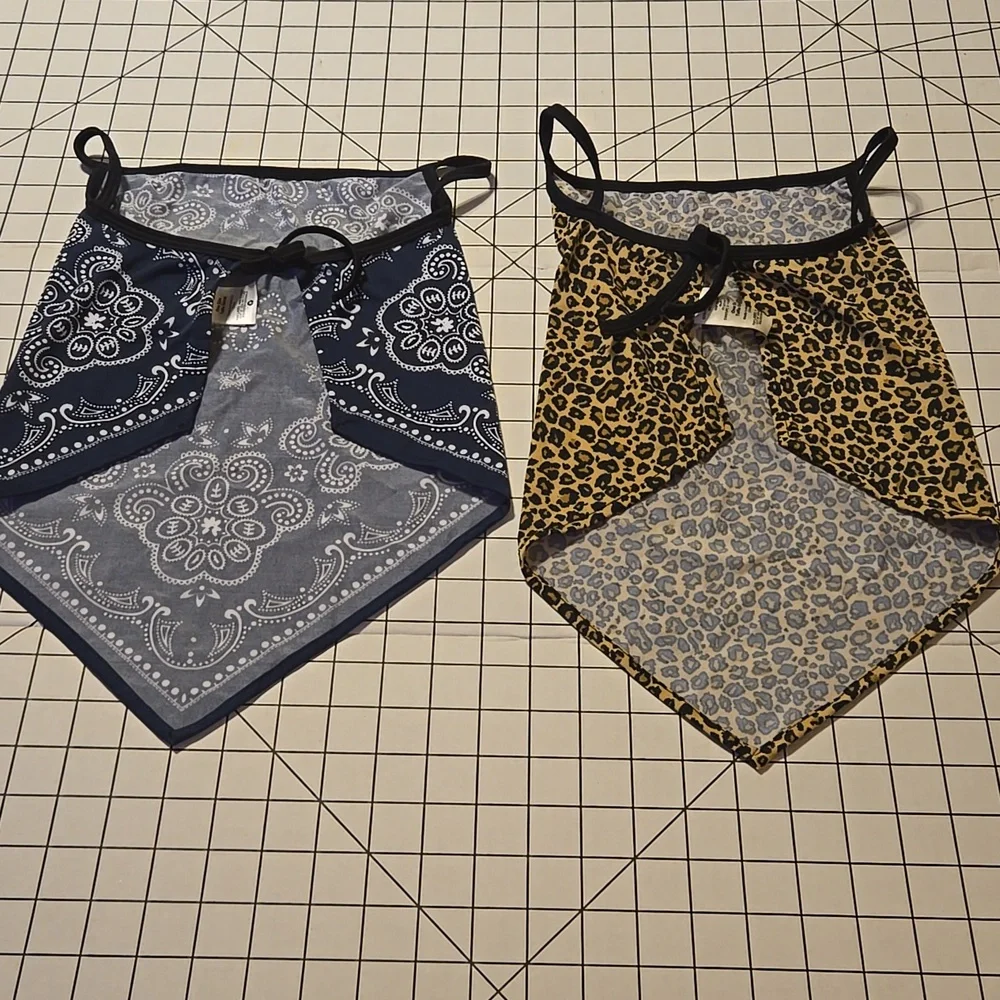 Childs Blue Paisley and Leopard Print Bandana TOPS : B